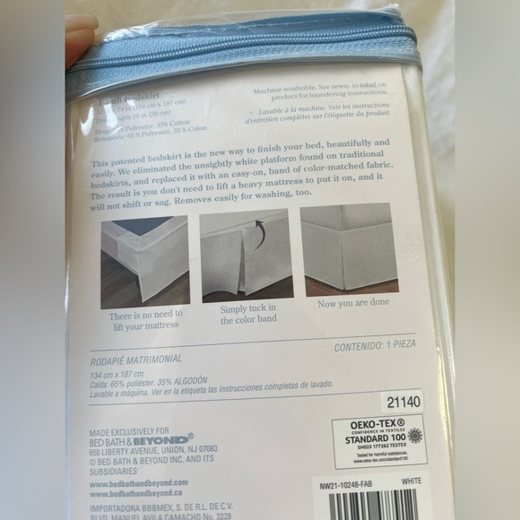 Nestwell | Full Size | White Cotton Blend Wraparound Bedskirt 15” Drop NIP - Picture 4 of 5